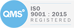 ISO 9001 2015 badge white